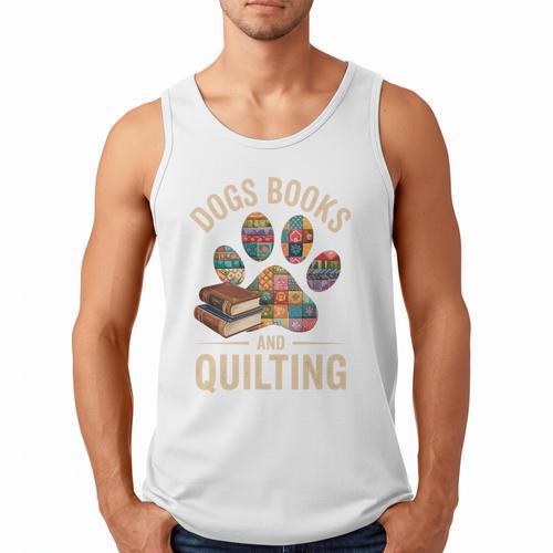 Dogs Books And Quilting Men Tank Top - Bookorys