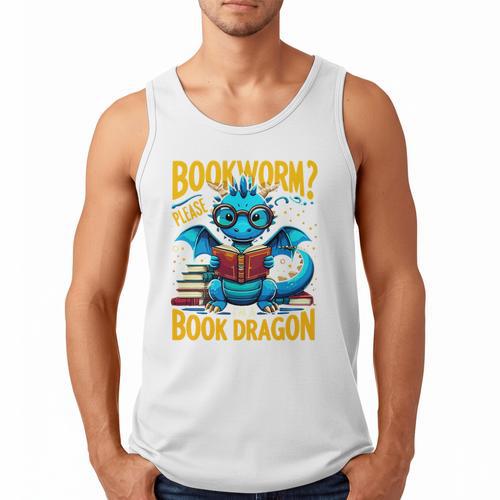Dragon Bookworm Please I'm A Book Dragon Men Tank Top - Bookorys