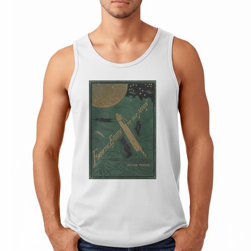From The Earth To The Moon Book Cover 1874 Premium Men Tank Top - Bookorys DE