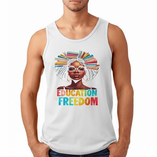 Education Is Freedom Afro Books Men Tank Top - Bookorys CA