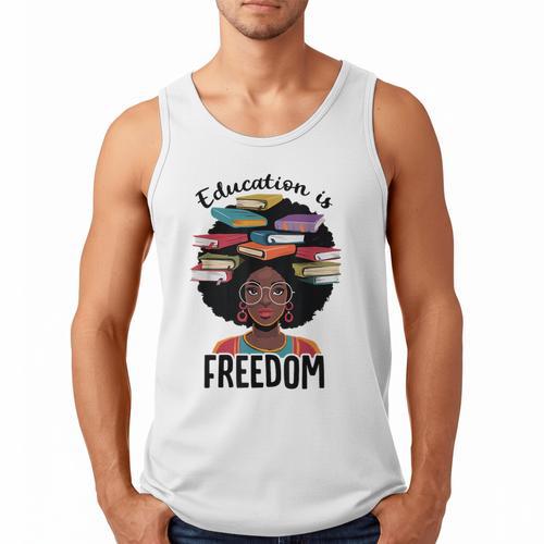 Education Is Freedom Teacher History Month Books Lover Men Tank Top - Bookorys