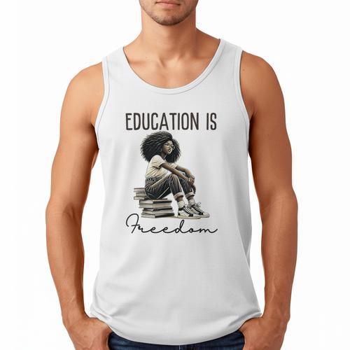 Education Is Freedom Teacher Women Books Black History Men Tank Top - Bookorys