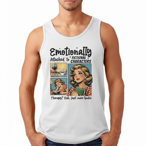 Emotionally Attached To Fictional Characters Just More Books Men Tank Top - Bookorys DE