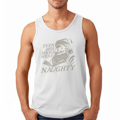 Even Her Books Were Naughty Santa Reading Christmas Men Tank Top - Bookorys