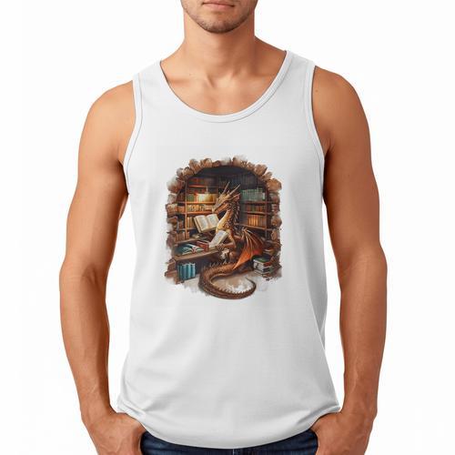 Fantasy Dragon Reading Book Lover Men Tank Top - Bookorys AU
