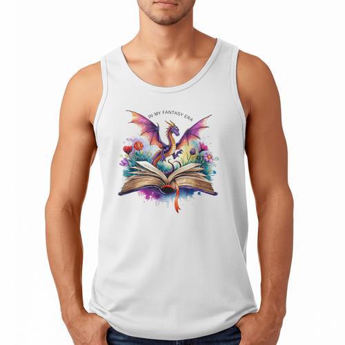 In My Fantasy Era Magic Dragon Book Men Tank Top - Bookorys