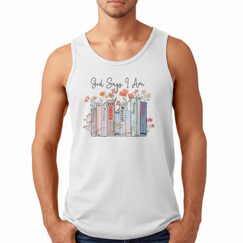God Says I Am Book Bible Verse Christian Girls Women Men Tank Top - Bookorys