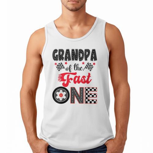 Grandpa Of The Fast One Car Racing Dad 1St Birthday Boy Men Tank Top - Father's Day Fun