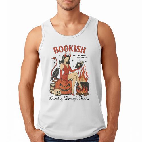 Halloween Bookish Witchy Book Club Hot Girls Read Men Tank Top - Bookorys