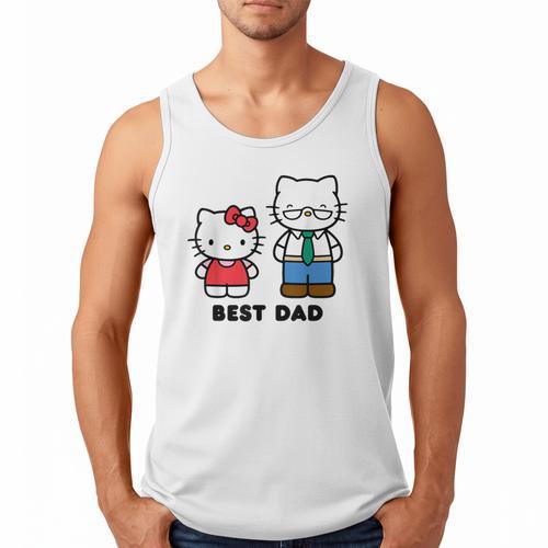 Hello Kitty Best Dad Fathers Day Small Men Tank Top - Father's Day Fun