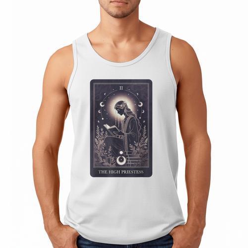 High Priestess Tarot Art Celestial Mystic Book Lover Men Tank Top - Bookorys