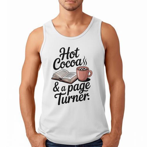 Hot Cocoa And a Page Turner Book Lovers Hot Chocolate Men Tank Top - Bookorys CA