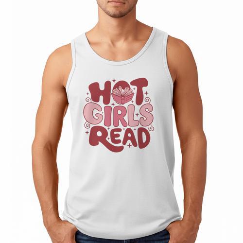 Hot Girls Read Book Lover Feminist Reader Premium Tri-Blend Men Tank Top - Bookorys
