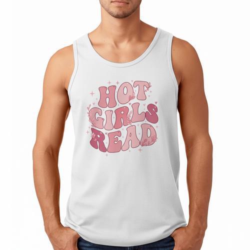 Hot Girls Read Cute Book Lover Reading Club Men Tank Top - Bookorys
