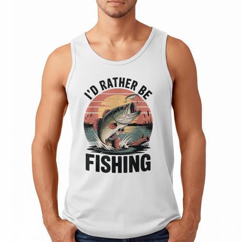 Id Rather Be Fishing Largemouth Bass Fish Dad Jokes Men Tank Top - Father's Day Fun
