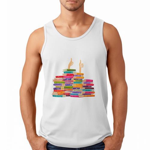 I'm Fine Reading Books Reader Book Lover Librarian Men Tank Top - Bookorys