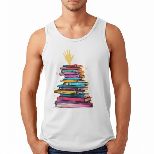 I'm OK Reading Books Library Bookworm Bookish Book Lover Men Tank Top - Bookorys