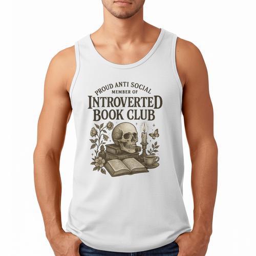 Introverted Book Club Member Anti Social Reader Men Tank Top - Bookorys DE
