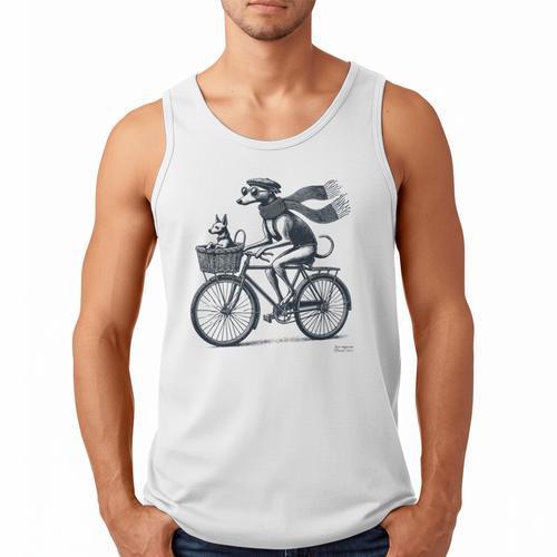 Italian Greyhound Whippet Bicycle Cycling Dog Mom Iggy Dad Men Tank Top - Father's Day Fun
