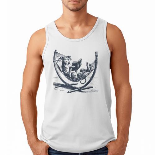 Italian Greyhound Whippet Dog Reading Book Hammock Iggy Mom Men Tank Top - Bookorys