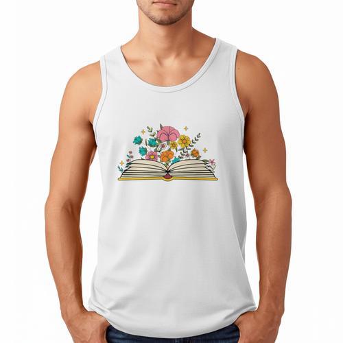 Its a Good Day To Read a Book Librarian Books Reading Floral Men Tank Top - Bookorys