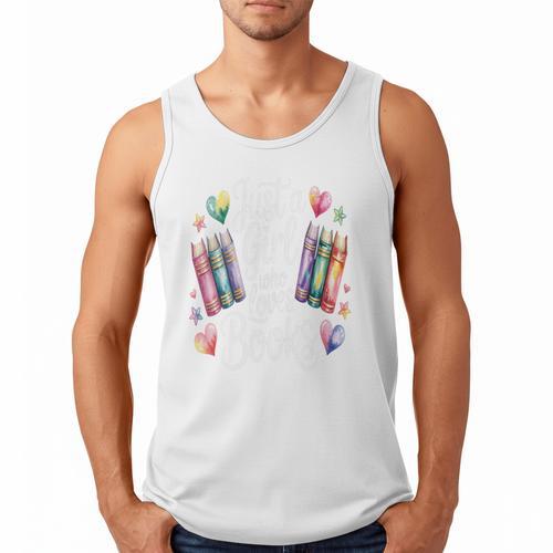 Just a Girl Who Loves Books Lover Reading Library Librarian Men Tank Top - Bookorys