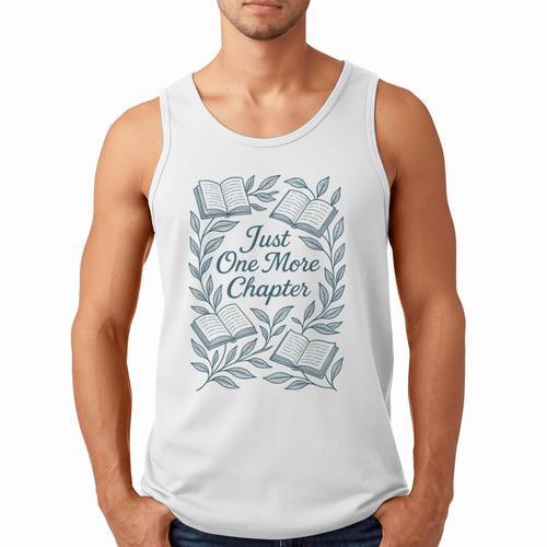 Just One More Chapter Blue Book Lover Reading Quote Men Tank Top - Bookorys