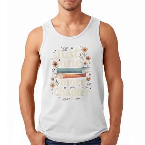 Just One More Chapter Book Reading Floral Teacher Book Lover Men Tank Top - Bookorys