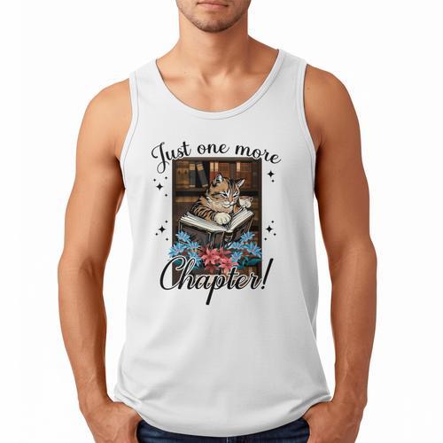 Just One More Chapter Cat Reading Books Coffee Lovers Premium Tri-Blend Men Tank Top - Bookorys AU