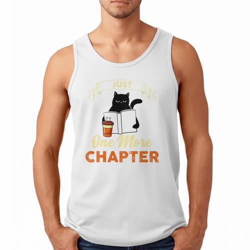 Just One More Chapter Fun Cat Coffee Reading Book Premium Tri-Blend Men Tank Top - Bookorys AU
