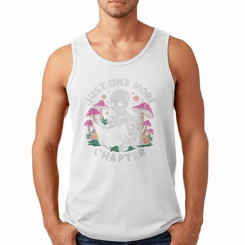 Just One More Chapter Mushrooms Gothic Skeleton Book Lover Premium Men Tank Top - Bookorys DE