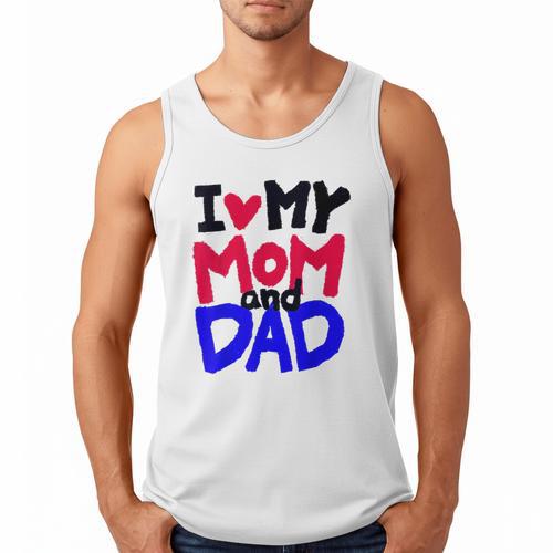 I Love My Mom And Dad Idea Shirt Men Tank Top - Father's Day Fun
