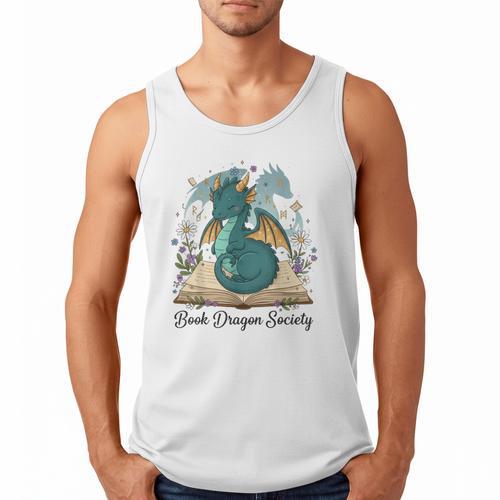 Magical Book Dragon Fantasy Reading Enthusiast Art Men Tank Top - Bookorys AU