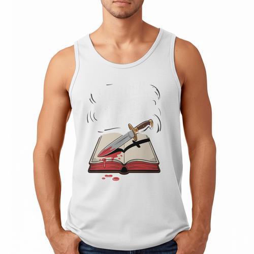 Murder Mystery And a Cup Of Tea Book Humor Men Tank Top - Bookorys UK