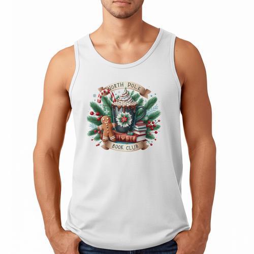 North Pole Book Club Books Reading Mug Gingerbread Men Tank Top - Bookorys DE