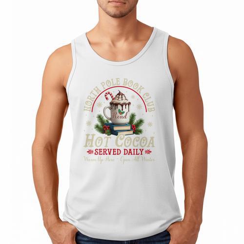 North Pole Book Club Hot Cocoa Librarians Bookish Christmas Men Tank Top - Bookorys