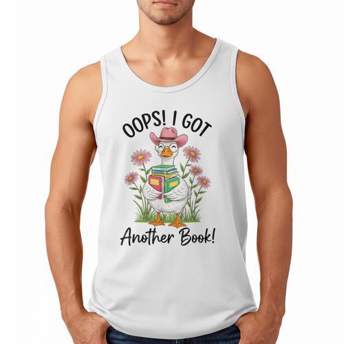 Oops I Got Another Book Cute Goose Librarian Reading Teacher Men Tank Top - Bookorys