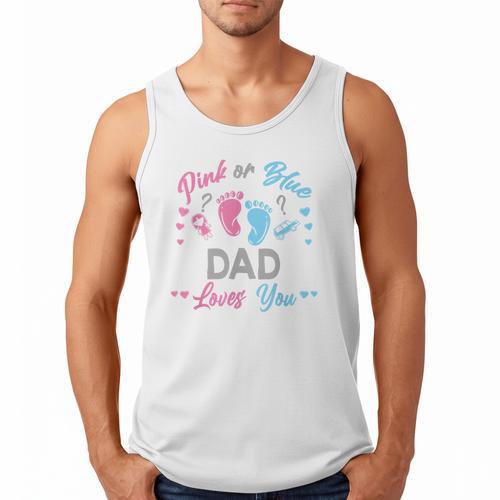 Pink Or Blue Dad Loves You Gender Reveal Men Tank Top - Father's Day Fun