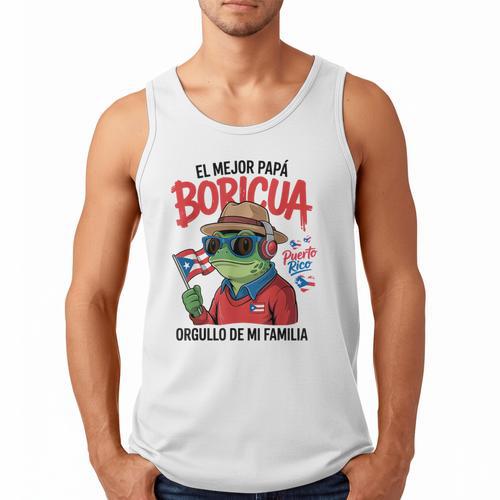 Puerto Rican Dad Idea For Men & Papá Boricua Coqui Frog Men Tank Top - Father's Day Fun