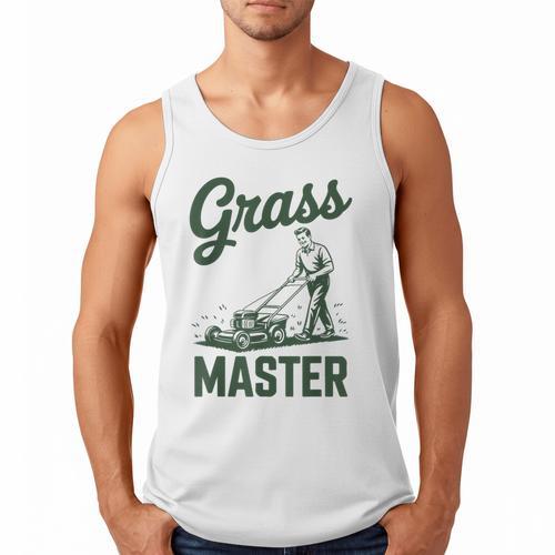 Push Lawn Mower Legend Grass Master Dad Mowing Men Tank Top - Father's Day Fun