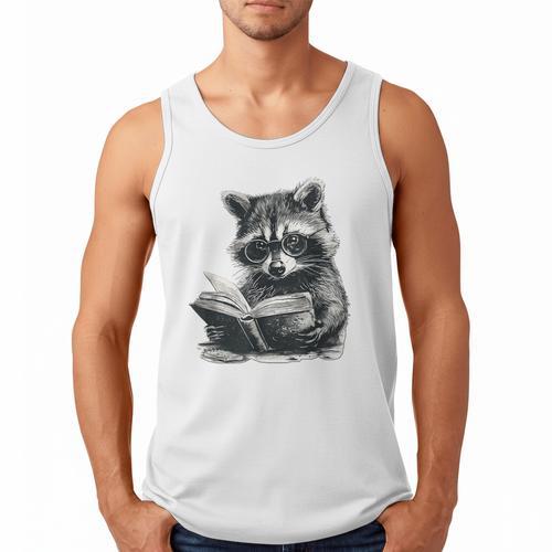 Raccoon With Book Cute Raccoons Reading Books Men Tank Top - Bookorys