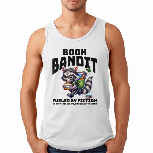 Racoon-Bookworm-Book Bandit-Fueled By Fiction Men Tank Top - Bookorys UK