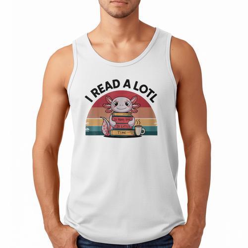 I Read Alotl Axolotl Retro Reading Books Lover Vintage Men Tank Top - Bookorys DE