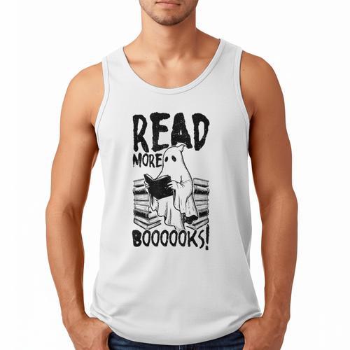Read More Books Ghost Halloween Reading Teacher Literacy Men Tank Top - Bookorys