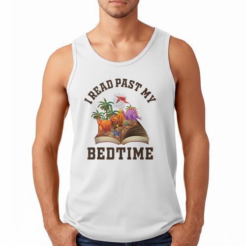 I Read Past My Bedtime Reading Dinosaur Book Lover Men Tank Top - Bookorys