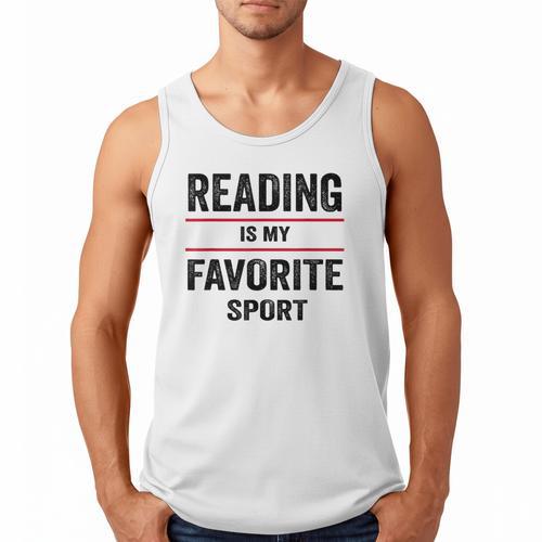Reading Is My Favorite Sport Book Lover Quote Men Tank Top - Bookorys