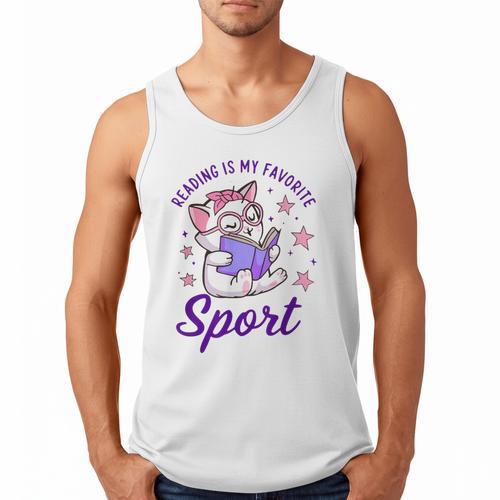 Reading Is My Favorite Sport Saying Quote Book Lovers Men Tank Top - Bookorys