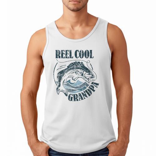 Reel Cool Grandpa Fishing Dad Father's Day Fisherman Men Tank Top - Father's Day Fun