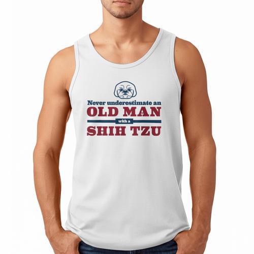 Shih Tzu Dad Shirt Never Underestimate An Old Man Gift Tee Men Tank Top - Father's Day Fun