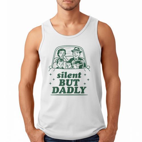 Silent But Dadly Father's Day Fart Dad Farting Vintage Men Tank Top - Father's Day Fun